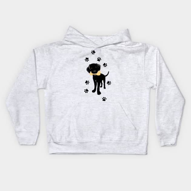 Cute Black Lab Puppy Kids Hoodie by DesignCat